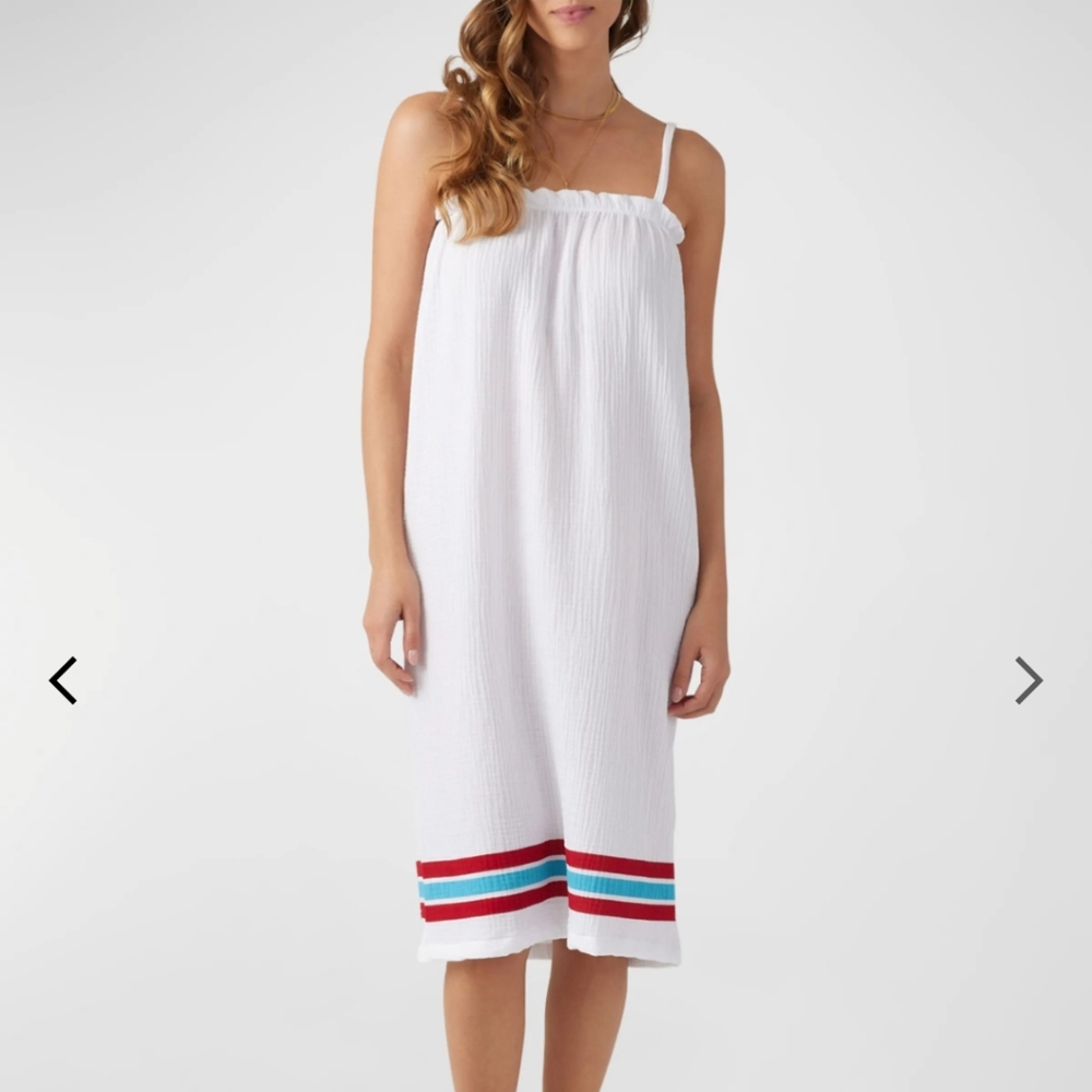 Sol Angeles Crepe Stripe Midi Dress NWOT